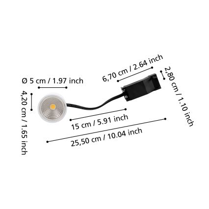 Eglo - Aptumšojams LED modulis LED/4,8W/230V 2700K