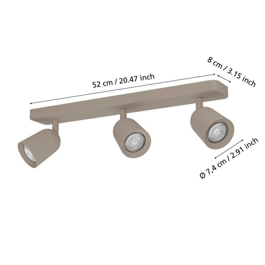 Eglo - Virziena lampa 3xGU10/10W/230V bēša