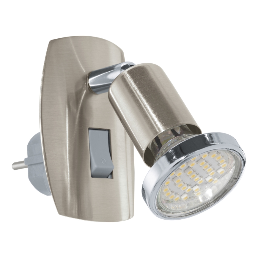 Eglo - LED gaismeklis ar spraudni 1xGU10/2,8W/230V matēts hroms