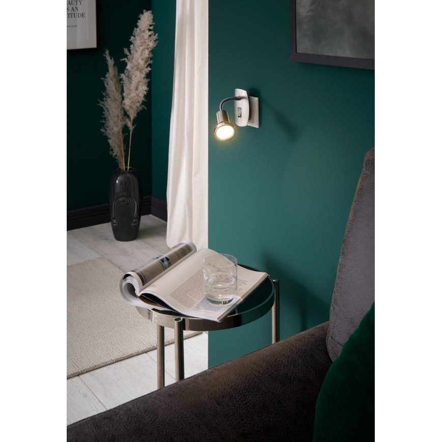 Eglo - LED gaismeklis kontaktligzdai 1xGU10/2,8W/230V matēts hroms