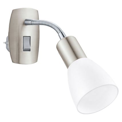 Eglo - sienas lampiņa kontaktligzdai 1xE14/5W/230V matēts hroms