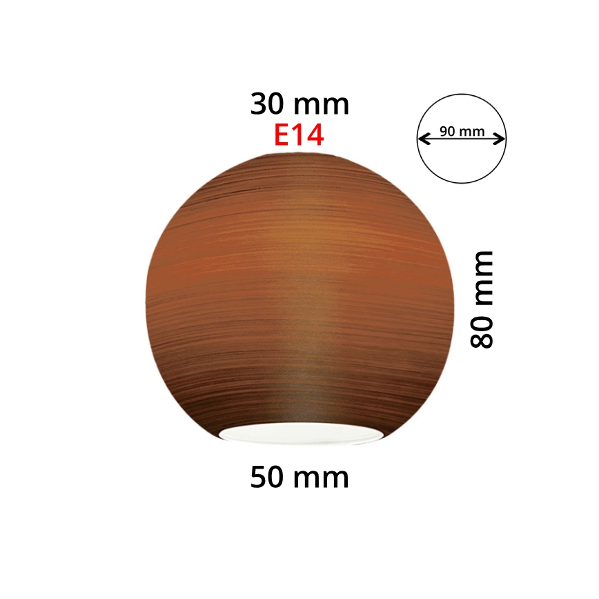 EGLO 90251 - Rezerves stikls lustrai, galda lampai, griestu lampai un starmetim MY CHOICE E14 d. 9 cm brūna noslaucīts