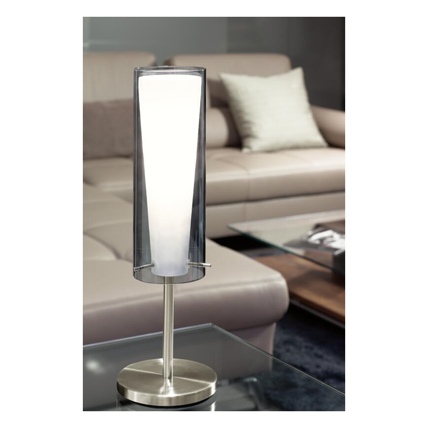 EGLO 90308 - Galda lampa PINTO NERO 1 x E27/60W dūmakaina