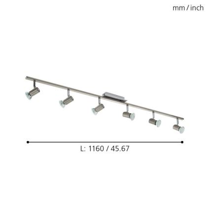 EGLO - Griestu gaismeklis 6xGU10/LED/3W