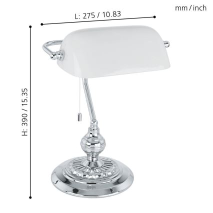 Eglo - Galda lampa E27/60W