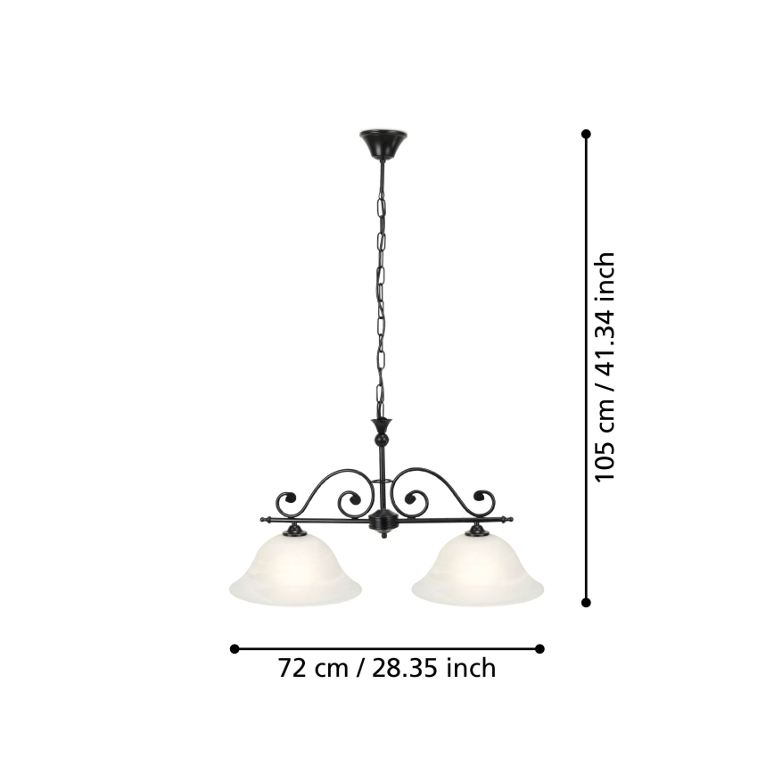 Eglo - Lustra uz ķēdes 2xE27/60W/230V