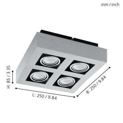 Eglo - LED Starmetis 4xGU10-LED/5W/230V
