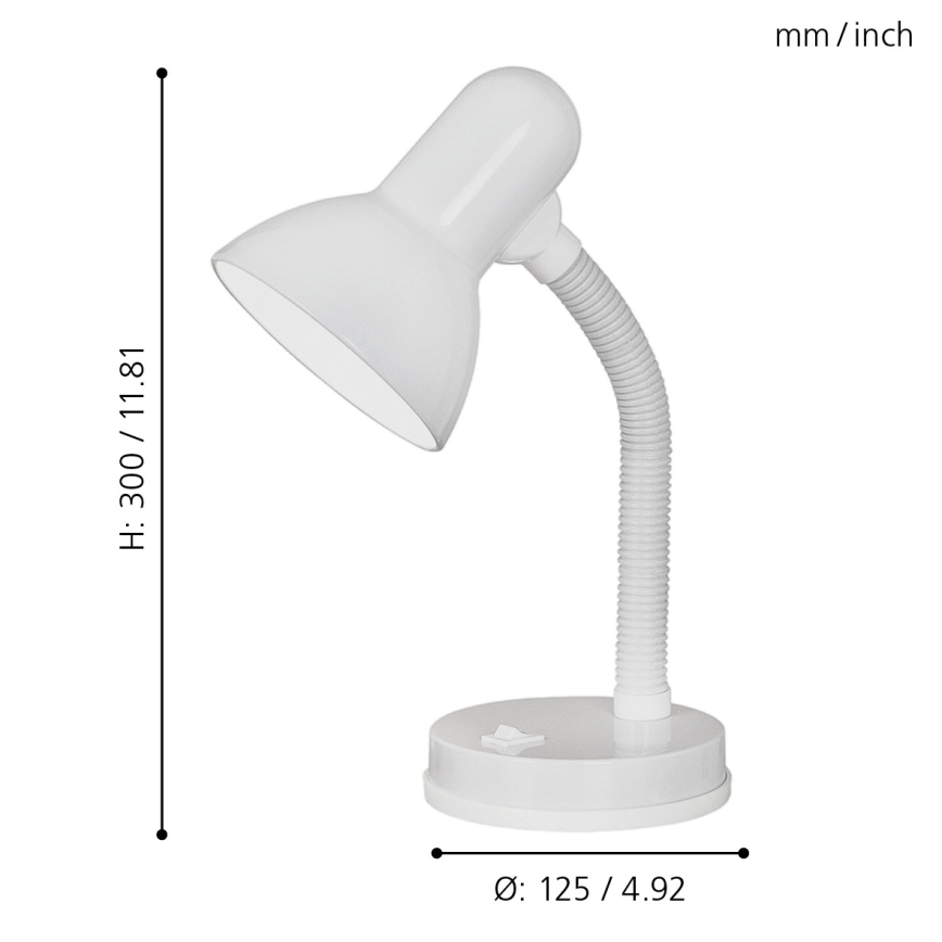 EGLO - Galda lampa 1xE27/40W balta