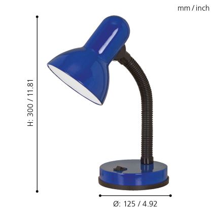 EGLO - Galda lampa 1xE27/40W zila