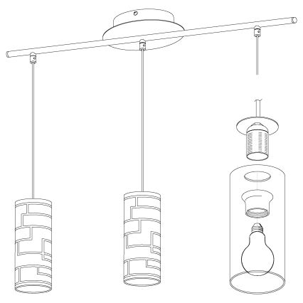 Eglo - Lustra ar auklu 3xE27/60W/230V