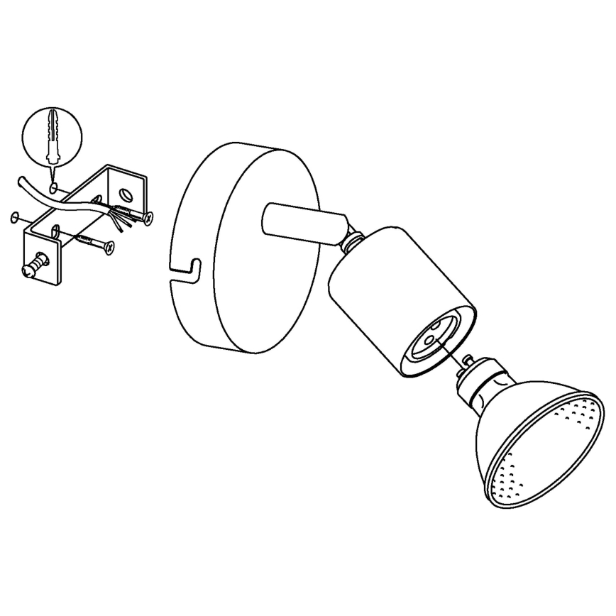 Eglo - LED Sienas starmetis LED 1xGU10/2,8W/230V