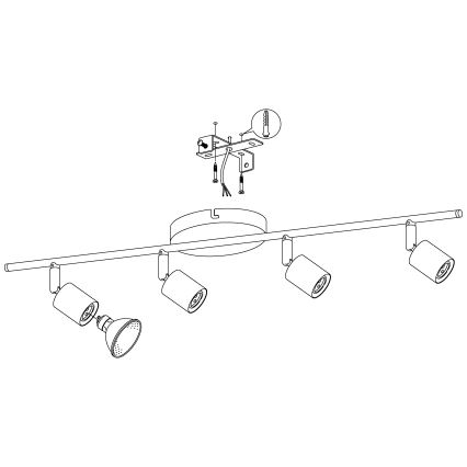 Eglo - LED starmetis 4xGU10-LED/2,8W/230V