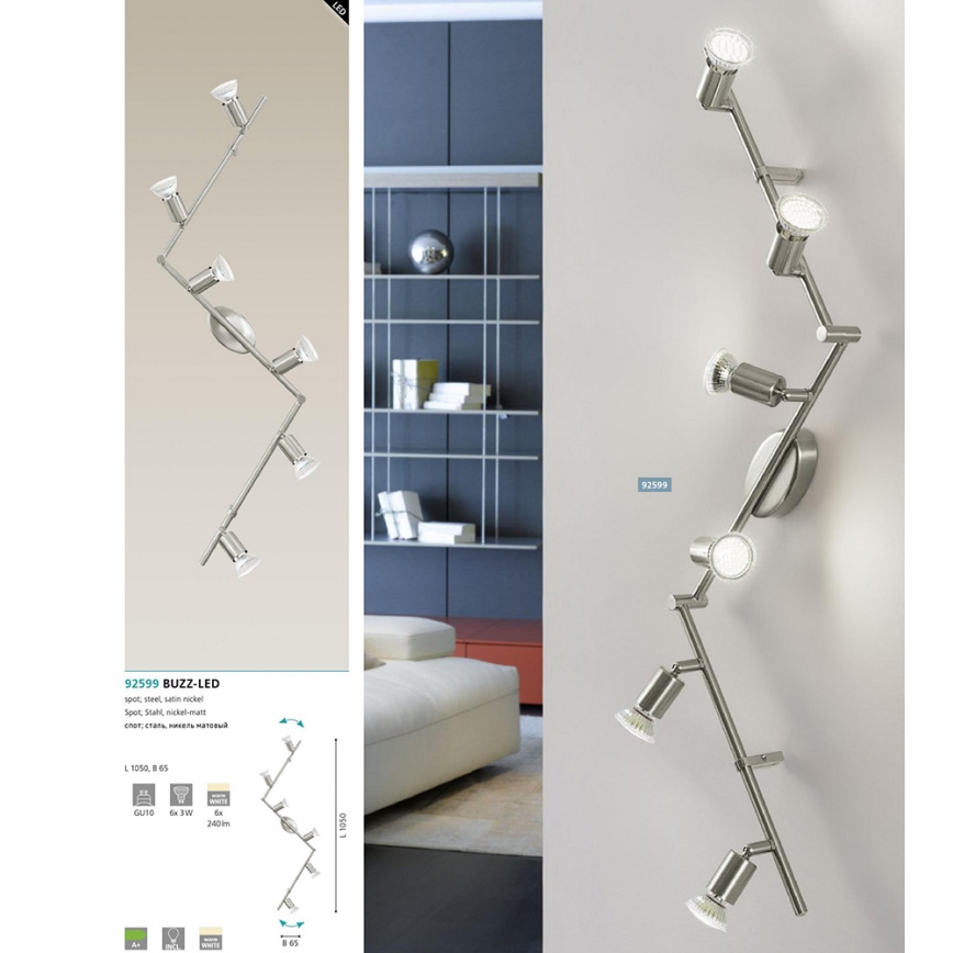 Eglo - LED starmetis 6xGU10-LED/2,8W/230V