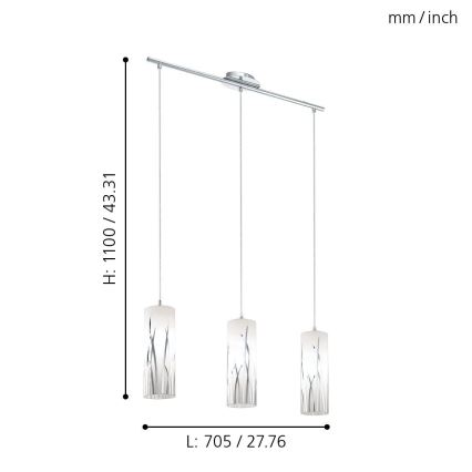 Eglo - Piekarama lampa 3xE27/60W/230V
