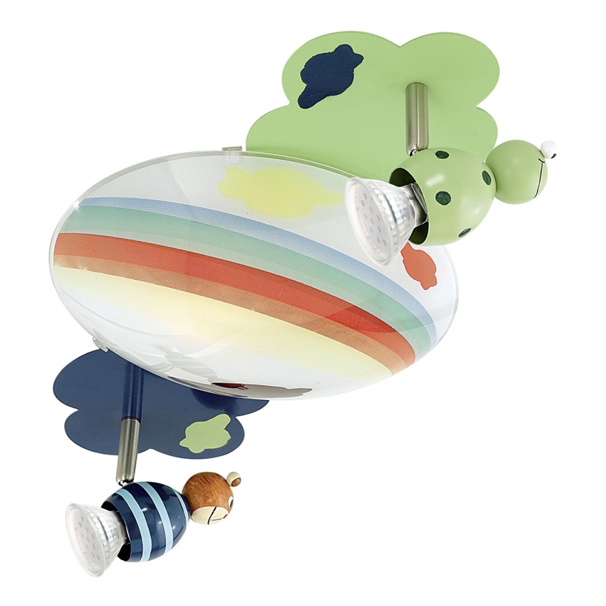 EGLO 93141 - LED Bērnu starmetis TAYA 1 1xE27/60W + 2xGU10-LED /3W