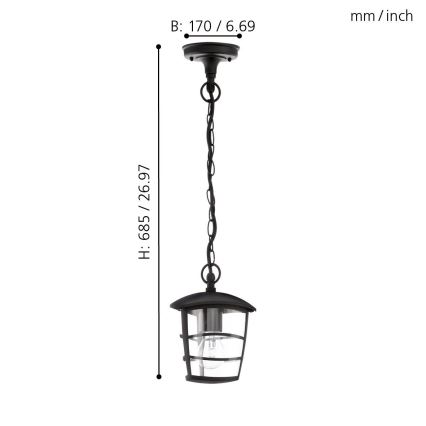 Eglo - LED Āra lustra 1xE27/8,5W/230V IP44