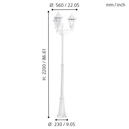 Eglo Āra lampa 3xE27/60W/230V IP44