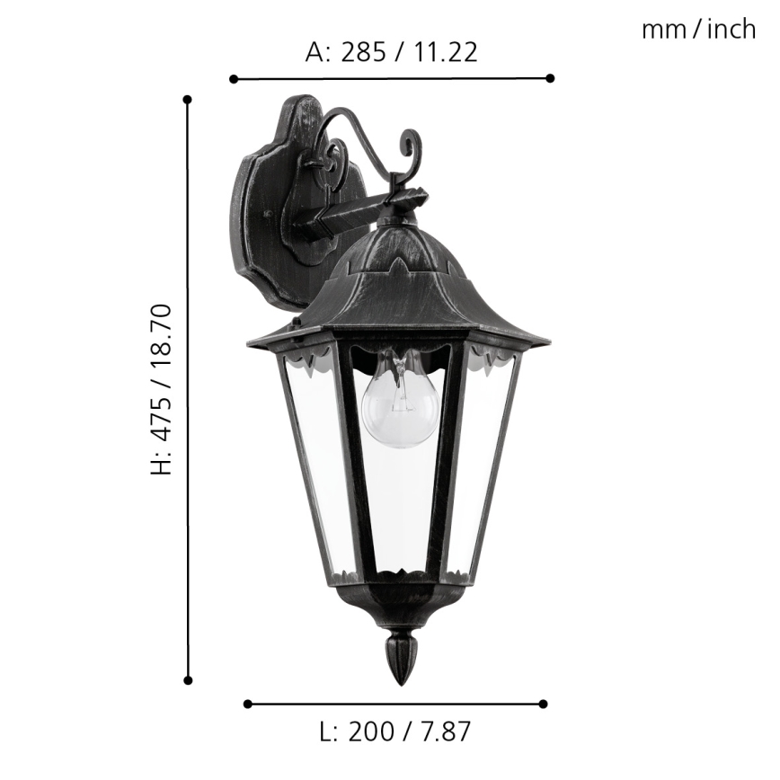 Eglo - Āra sienas lampa 1xE27/60W/230V IP44