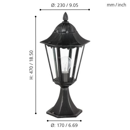 Eglo - Āra lampa 1xE27/60W/230V