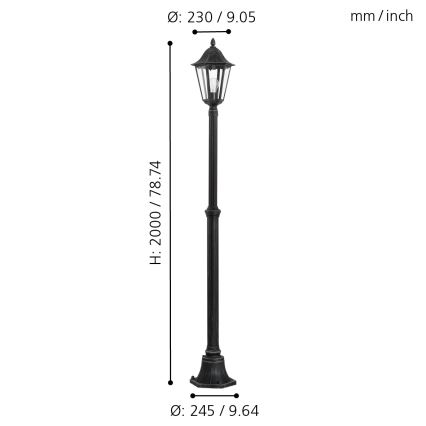 EGLO - Āra lampa 1xE27/60W IP44