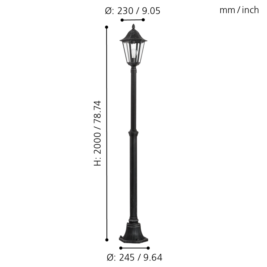 EGLO - Āra lampa 1xE27/60W IP44