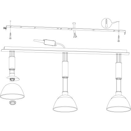 Eglo 93468 - LED piekarams gaismeklis MONTEFIO 3xLED/6W/230V