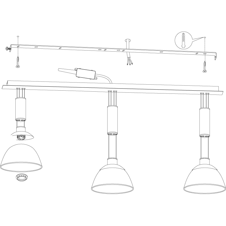 Eglo 93468 - LED piekarams gaismeklis MONTEFIO 3xLED/6W/230V