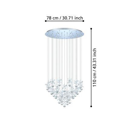 Eglo 93661 - LED lustra uz kabeļa PIANOPOLI LED/107,5W/230V