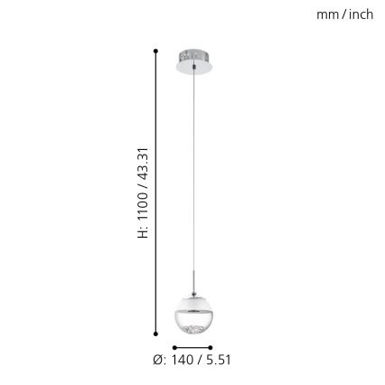 Eglo - LED piekarams gaismeklis 1xLED/5W/230V