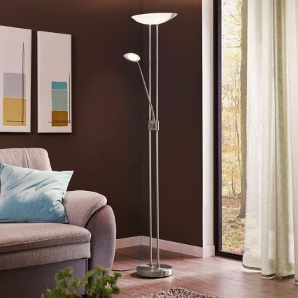 Eglo - LED Aptumšojama grīdas stāvlampa LED/20W + LED/2,5W spīdīgi hromēts