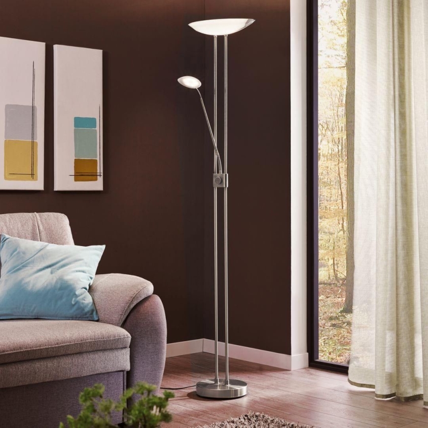 Eglo - LED Aptumšojama grīdas stāvlampa LED/20W + LED/2,5W spīdīgi hromēts
