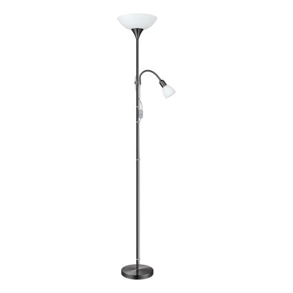Eglo - Grīdas lampa 1xE27/60W/230V + 1xE14/25W/230V melna hroma