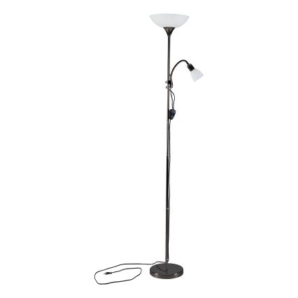 Eglo - Grīdas lampa 1xE27/60W/230V + 1xE14/25W/230V melna hroma