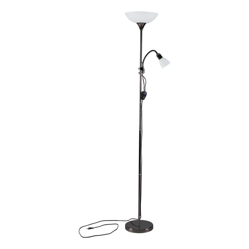 Eglo - Grīdas lampa 1xE27/60W/230V + 1xE14/25W/230V melna hroma