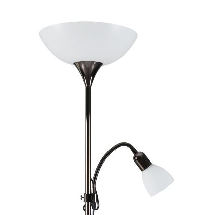Eglo - Grīdas lampa 1xE27/60W/230V + 1xE14/25W/230V melna hroma