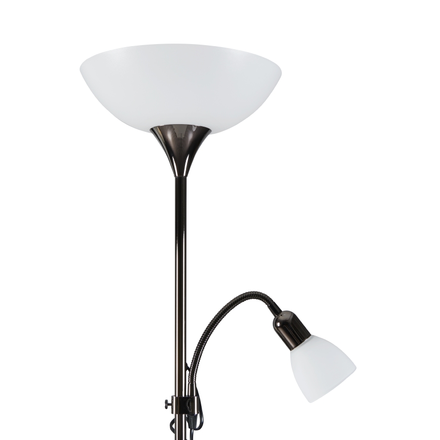 Eglo - Grīdas lampa 1xE27/60W/230V + 1xE14/25W/230V melna hroma