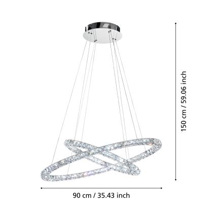 Eglo - LED Lustra ar auklu LED/56,1W/230V