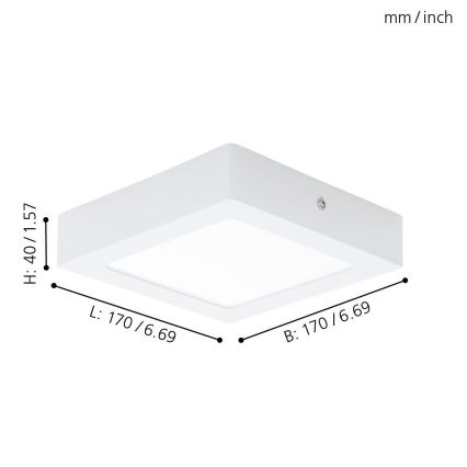 Eglo 94074 - LED griestu gaismeklis FUEVA 1 LED/10.88W/230V