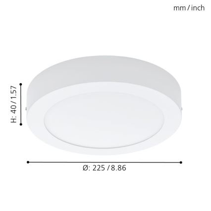 Eglo 94075 - LED griestu lampa FUEVA 1 LED/16.47W/230V
