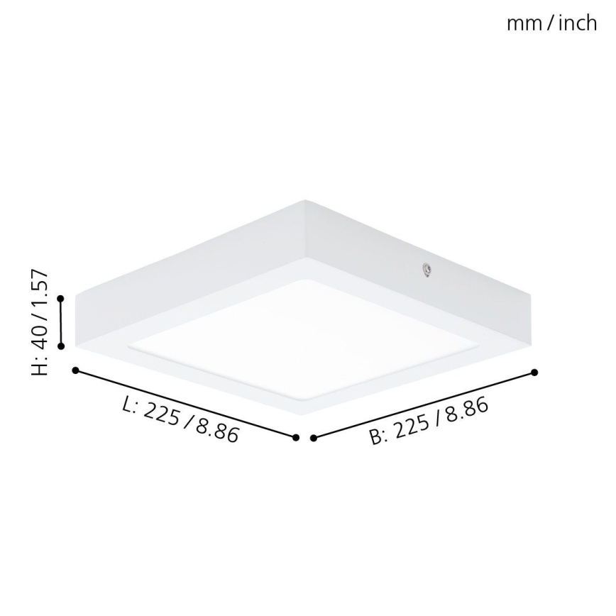 Eglo 94078 - LED griestu gaismeklis FUEVA 1 LED/16,44W/230V 22,5x22,5 cm