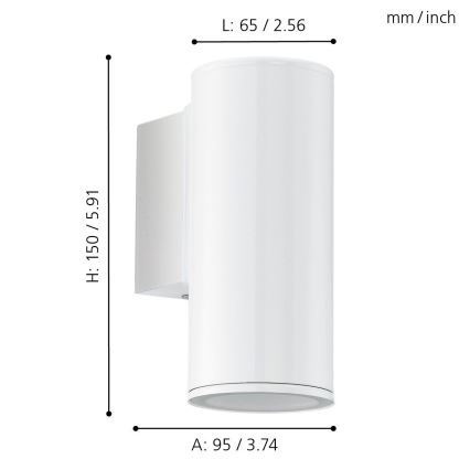 Eglo - LED Āra apgaismojums 1xGU10/3W/230V IP44