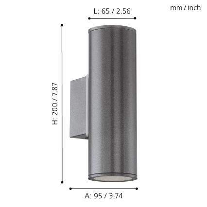 Eglo - LED āra apgaismojums 2xGU10/3W/230V