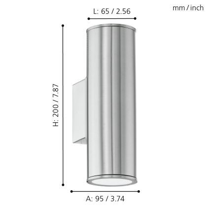 Eglo - LED āra apgaismojums 2xGU10/3W/230V