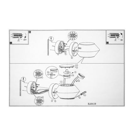 Eglo 94139 - LED āra apgaismojums NOCELLA 2xLED/2,5W/230V IP44