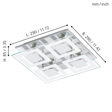 Eglo - LED griestu gaismeklis 4xGU10-LED/3W/230V