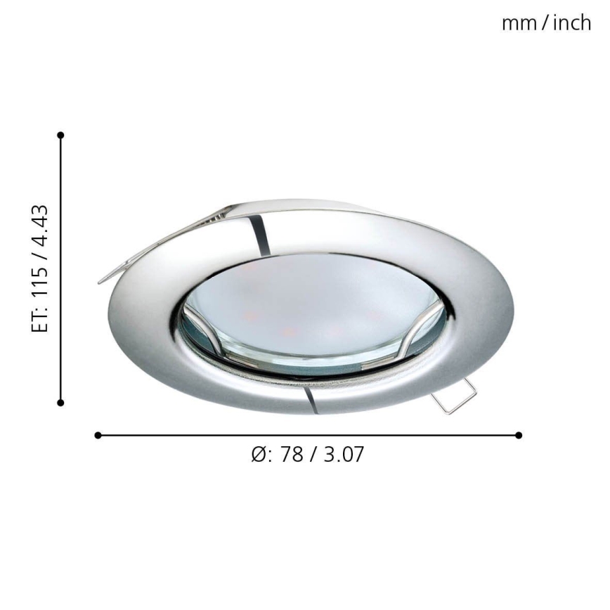 Eglo - KOMPLEKTS 3x LED iebūvējams griestu gaismeklis PENETO 3xGU10-LED/3W/230V