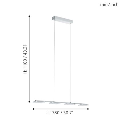 Eglo - LED piekarama lampa 4xLED/4.5W/230V