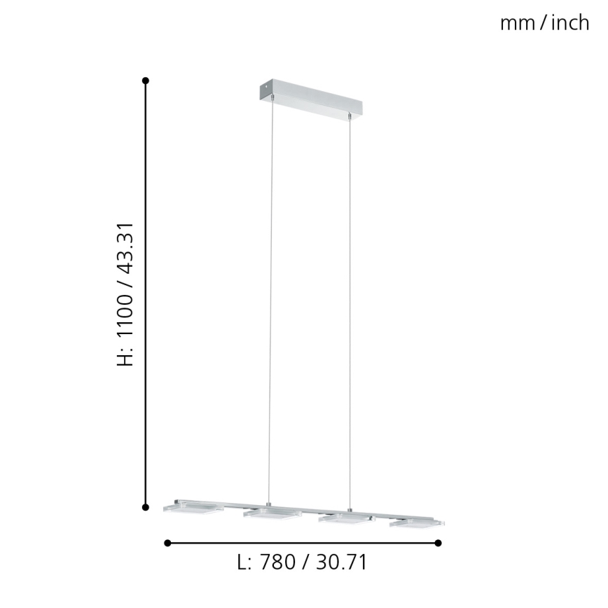 Eglo - LED piekarama lampa 4xLED/4.5W/230V