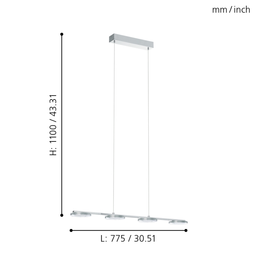 Eglo - LED piekarama lampa 4xLED/4.5W/230V