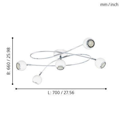 Eglo - LED lampa 5xGU10-LED/3W/230V